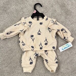 Carter's Cream and Navy Floral Set
